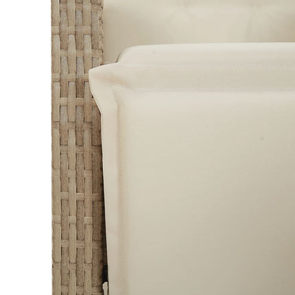 Set da Pranzo da Giardino 9 pz con Cuscini Beige in Polyrattan