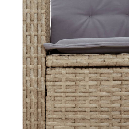Set Pranzo da Giardino 9 pz con Cuscini Beige Misto Polyrattan