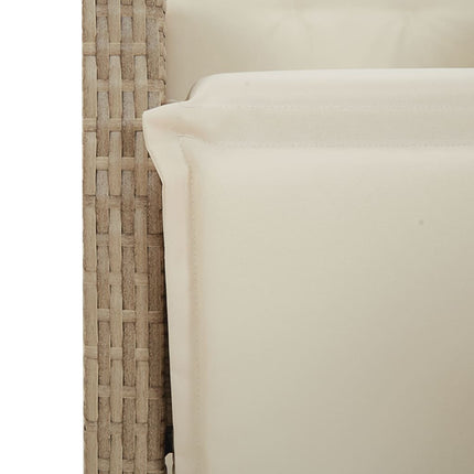 Set da Pranzo da Giardino 9 pz con Cuscini Beige in Polyrattan