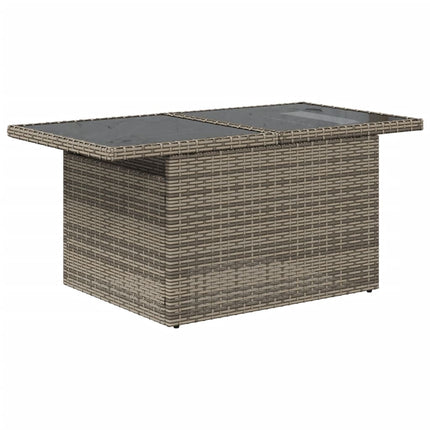 Tavolo da Giardino Piano in Vetro Grigio 100x55x73cm Polyrattan