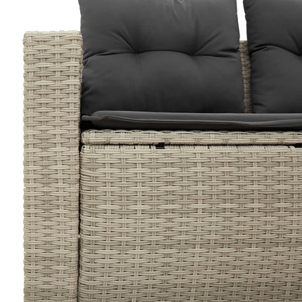 Divano da Giardino con Cuscini 2 Posti Grigio Chiaro Polyrattan