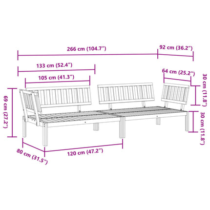 Divani Angolari Pallet da Giardino 2pz Legno Massello di Acacia