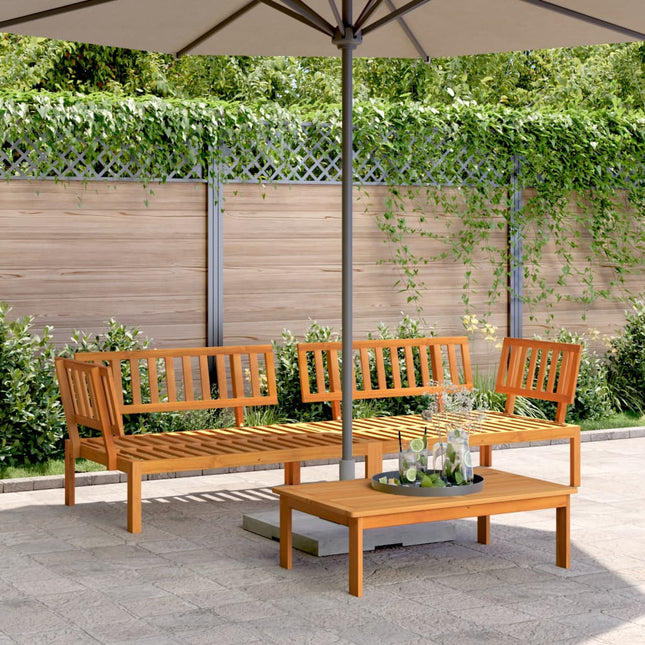 Divani Angolari Pallet da Giardino 2pz Legno Massello di Acacia