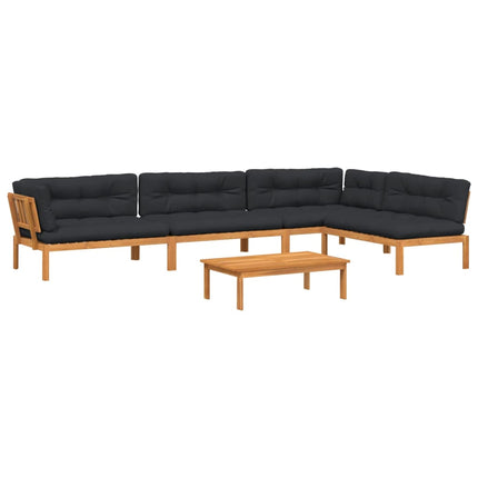 Set Divano Pallet Giardino 5pz con Cuscini Massello Acacia