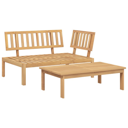 Set Divani Pallet da Giardino 2pz in Legno Massello di Acacia
