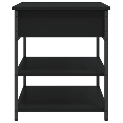 Panca Porta Scarpe Nera 70x42,5x50 cm in Legno Multistrato