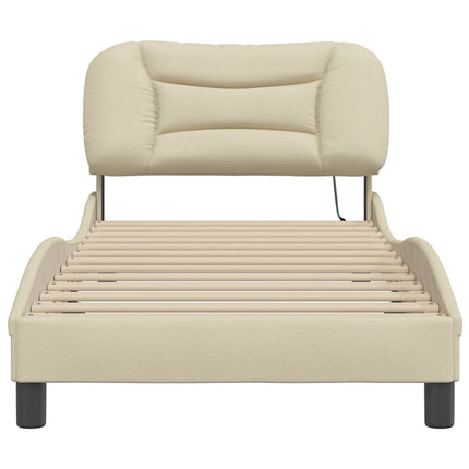 Giroletto senza Materasso Crema 90x190 cm in Tessuto