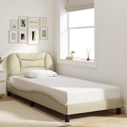 Giroletto senza Materasso Crema 90x190 cm in Tessuto