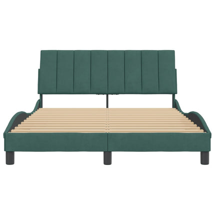 Giroletto senza Materasso Verde Scuro 140x200 cm in Velluto
