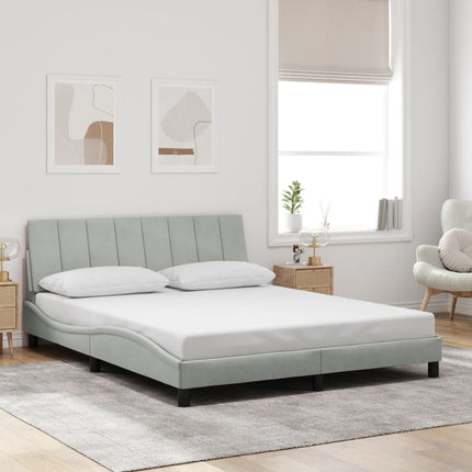 Giroletto senza Materasso Grigio Chiaro 160x200 cm Velluto