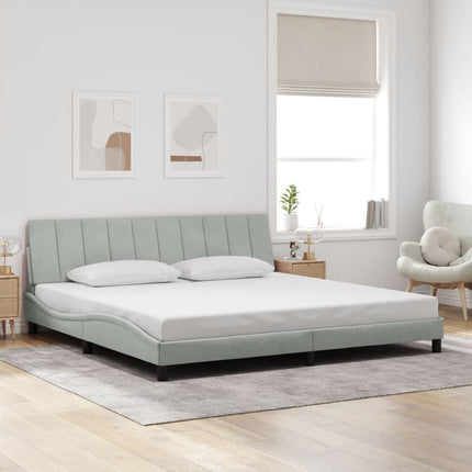 Giroletto senza Materasso Grigio Chiaro 200x200 cm Velluto