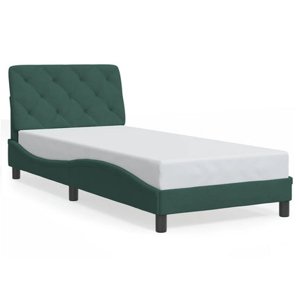 Giroletto senza Materasso Verde Scuro 90x190 cm in Velluto