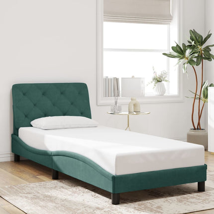 Giroletto senza Materasso Verde Scuro 90x200 cm in Velluto
