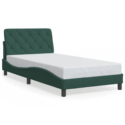 Giroletto senza Materasso Verde Scuro 100x200 cm in Velluto