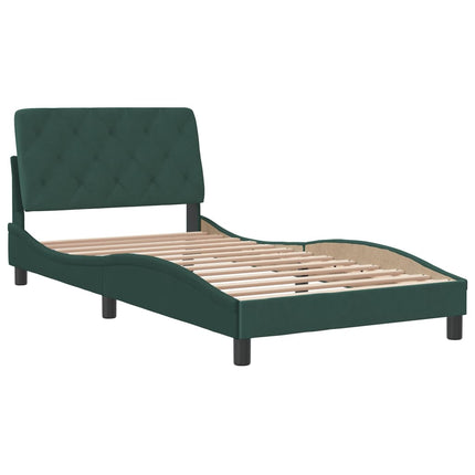 Giroletto senza Materasso Verde Scuro 100x200 cm in Velluto