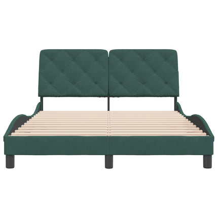 Giroletto senza Materasso Verde Scuro 140x190 cm in Velluto