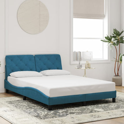 Giroletto con Testiera Blu 140x190 cm in Velluto