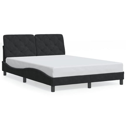 Giroletto senza Materasso Nero 140x200 cm in Velluto
