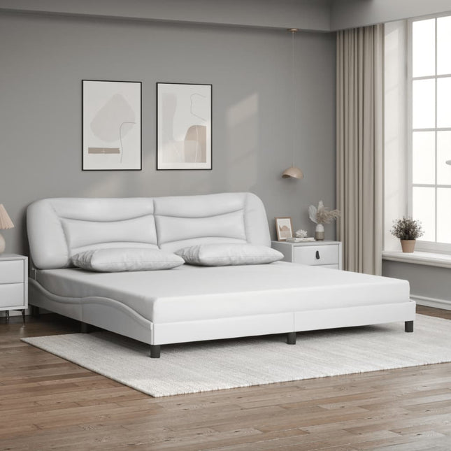 Giroletto con Testiera Bianco 200x200 cm in Similpelle