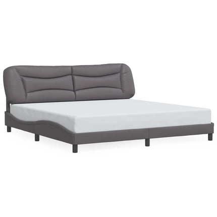 Giroletto con Testiera Grigio 200x200 cm in Similpelle