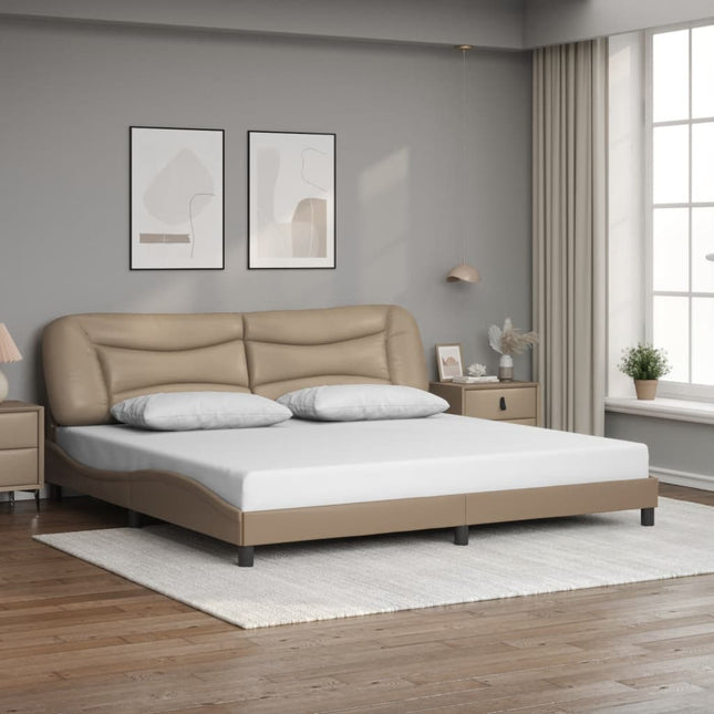 Giroletto con Testiera Cappuccino 200x200 cm in Similpelle