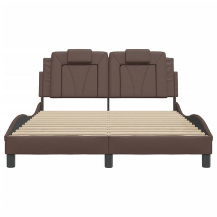Giroletto con Testiera Marrone 140x190 cm in Similpelle