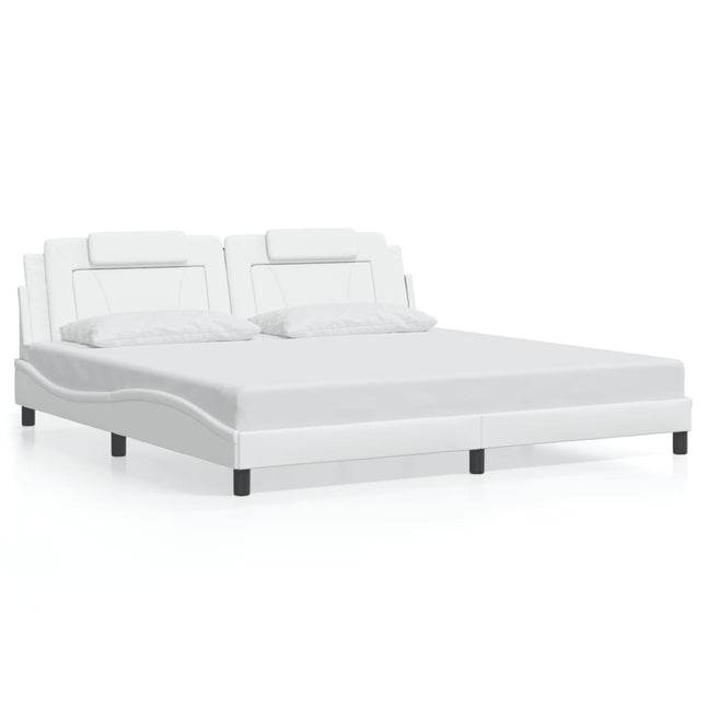 Giroletto con Testiera Bianco 200x200 cm in Similpelle