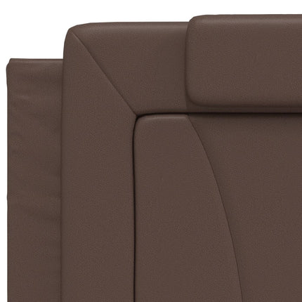 Giroletto con Testiera Marrone 200x200 cm in Similpelle