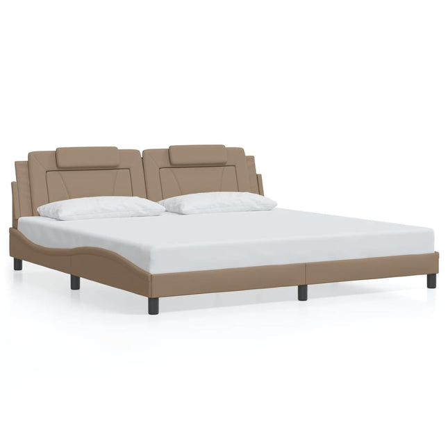 Giroletto con Testiera Cappuccino 200x200 cm in Similpelle