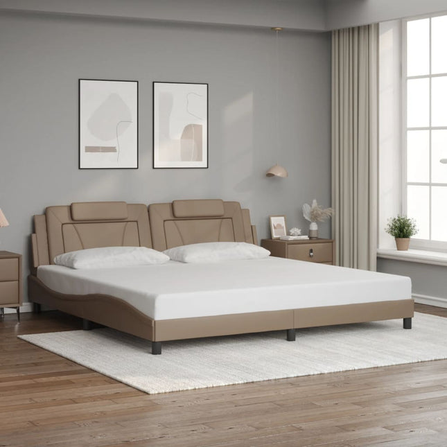 Giroletto con Testiera Cappuccino 200x200 cm in Similpelle