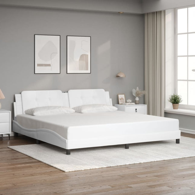 Giroletto con Testiera Bianco 200x200 cm in Similpelle