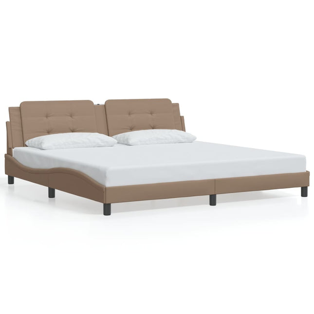 Giroletto con Testiera Cappuccino 200x200 cm in Similpelle