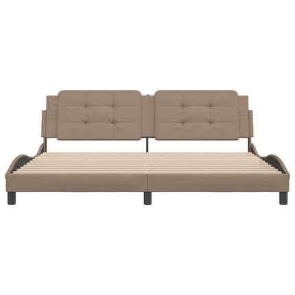 Giroletto con Testiera Cappuccino 200x200 cm in Similpelle