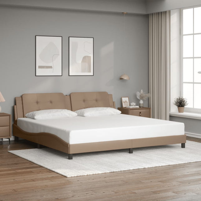 Giroletto con Testiera Cappuccino 200x200 cm in Similpelle