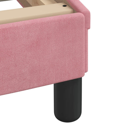 Letto con Materasso Rosa 100x200 cm in Velluto