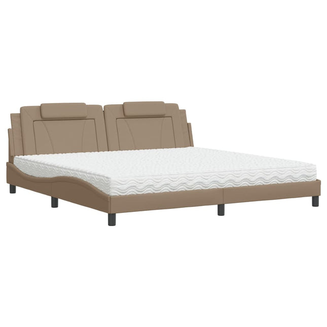 Letto con Materasso Cappuccino 200x200cm Similpelle