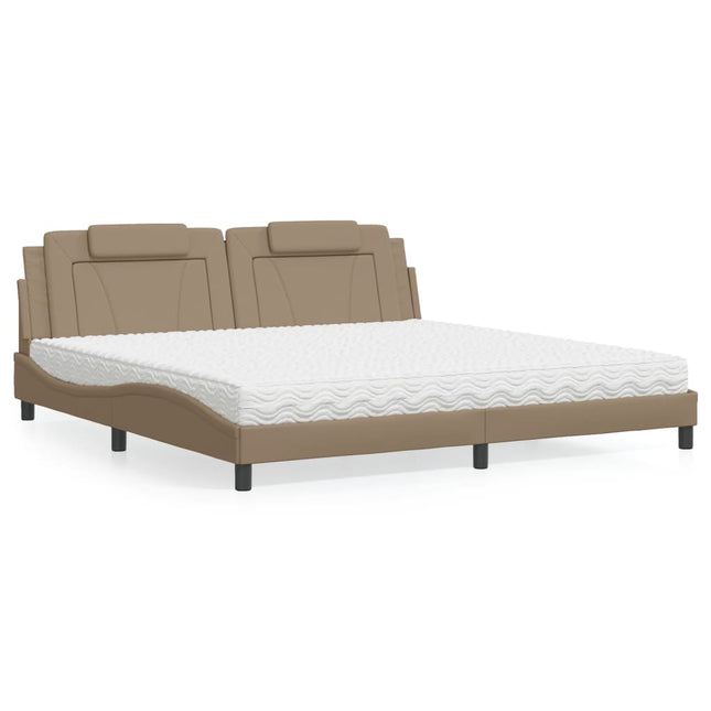 Letto con Materasso Cappuccino 200x200cm Similpelle
