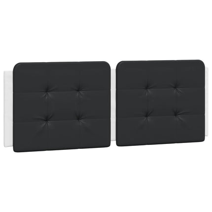Letto con Materasso Bianco e Nero 140x190 cm in Similpelle