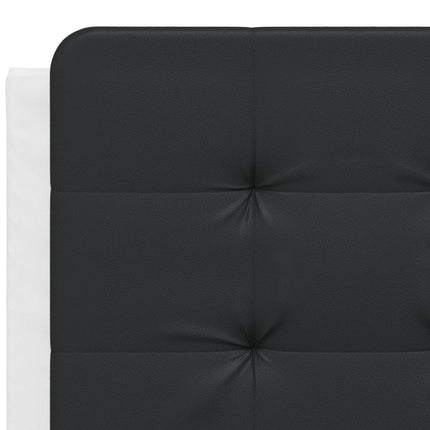 Letto con Materasso Bianco e Nero 140x190 cm in Similpelle