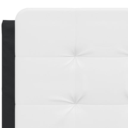 Letto con Materasso Nero e Bianco 140x200 cm in Similpelle