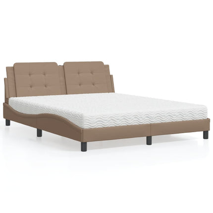 Letto con Materasso Cappuccino 160x200cm Similpelle