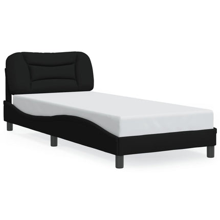 Giroletto con LED senza Materasso Nero 90x190 cm in Tessuto