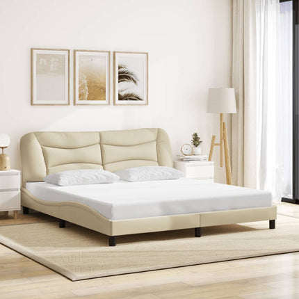Giroletto con LED senza Materasso Crema 180x200 cm in Tessuto