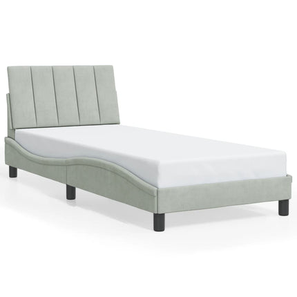 Giroletto con Luci LED Grigio Chiaro 90x190 cm in Velluto