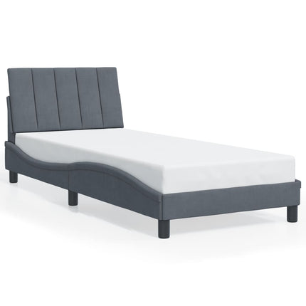 Giroletto con Luci LED Grigio Scuro 90x200 cm in Velluto