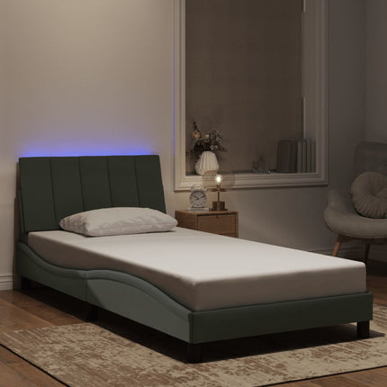 Giroletto con Luci LED Grigio Chiaro 100x200 cm in Velluto