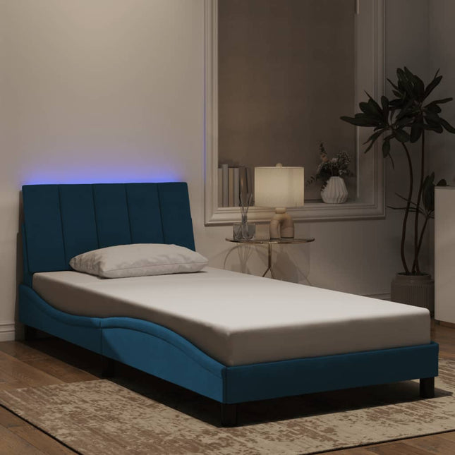 Giroletto con Luci LED Blu 100x200 cm in Velluto