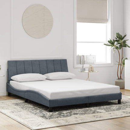 Giroletto con Luci LED Grigio Scuro 160x200 cm in Velluto