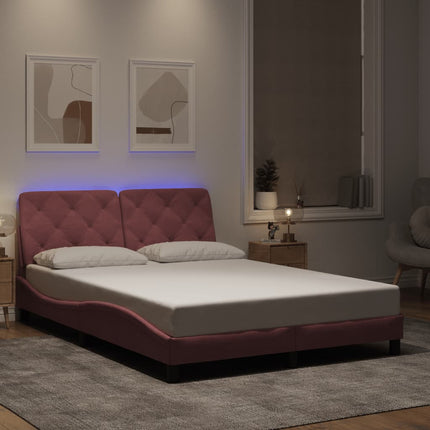 Giroletto con Luci LED Rosa 120x200 cm in Velluto