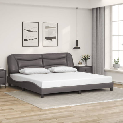 Giroletto con Luci LED Grigio 200x200 cm in Similpelle